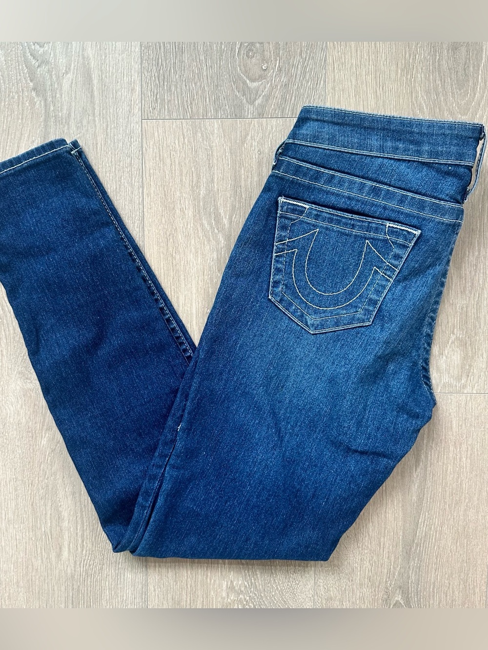 Y2K True Religion Women’s Skinny Jeans in Classic Blue Denim Size 27x27